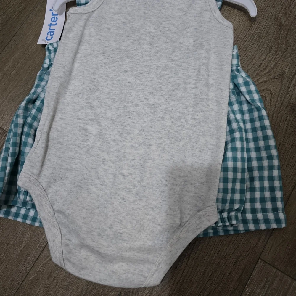 Carter's Turquoise Gingham Baby Dress & Bodysuit